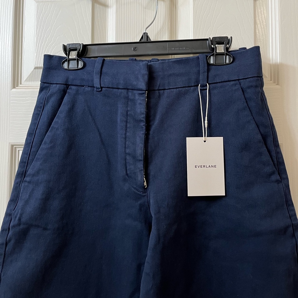 NWT EVERLANE NAVY BLUE WIDE LEG PANTS